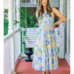Olivia James the label Botanical lemon dress.